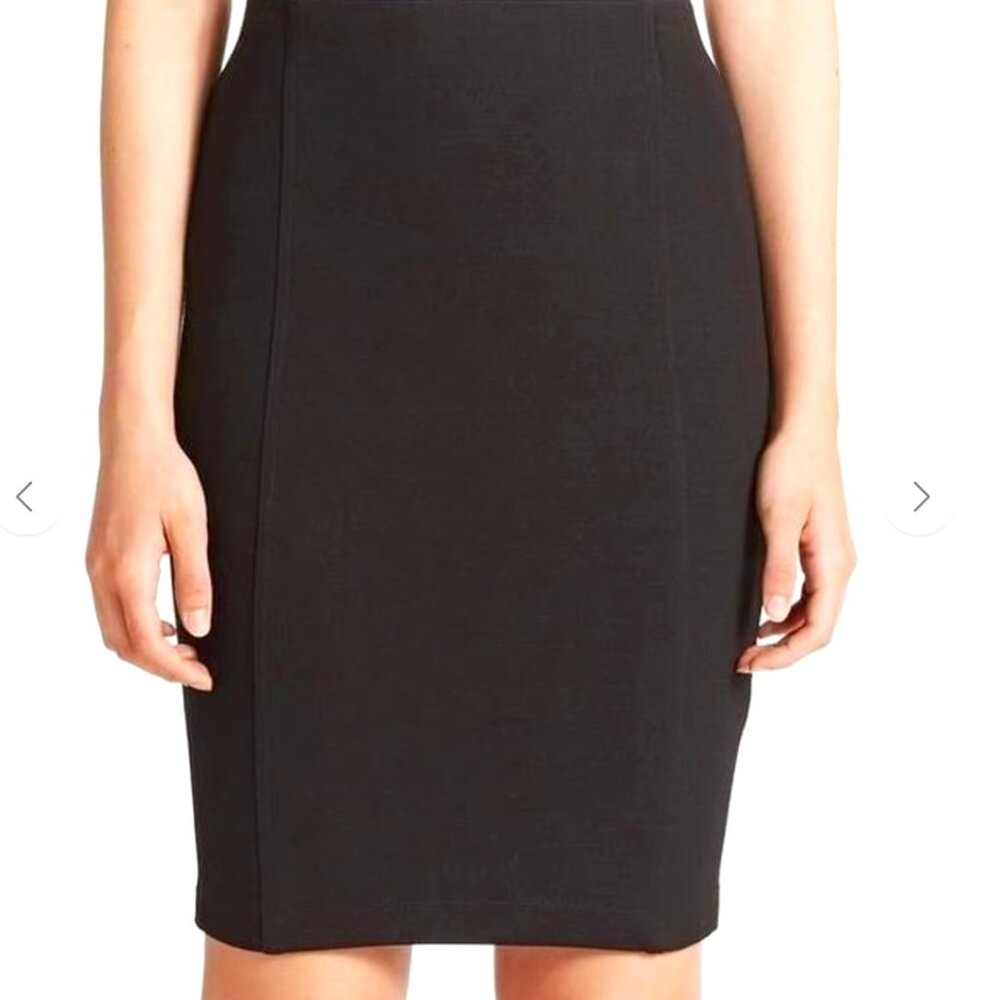 Vince Black Seamed Pull On Pencil Skirt Size L
